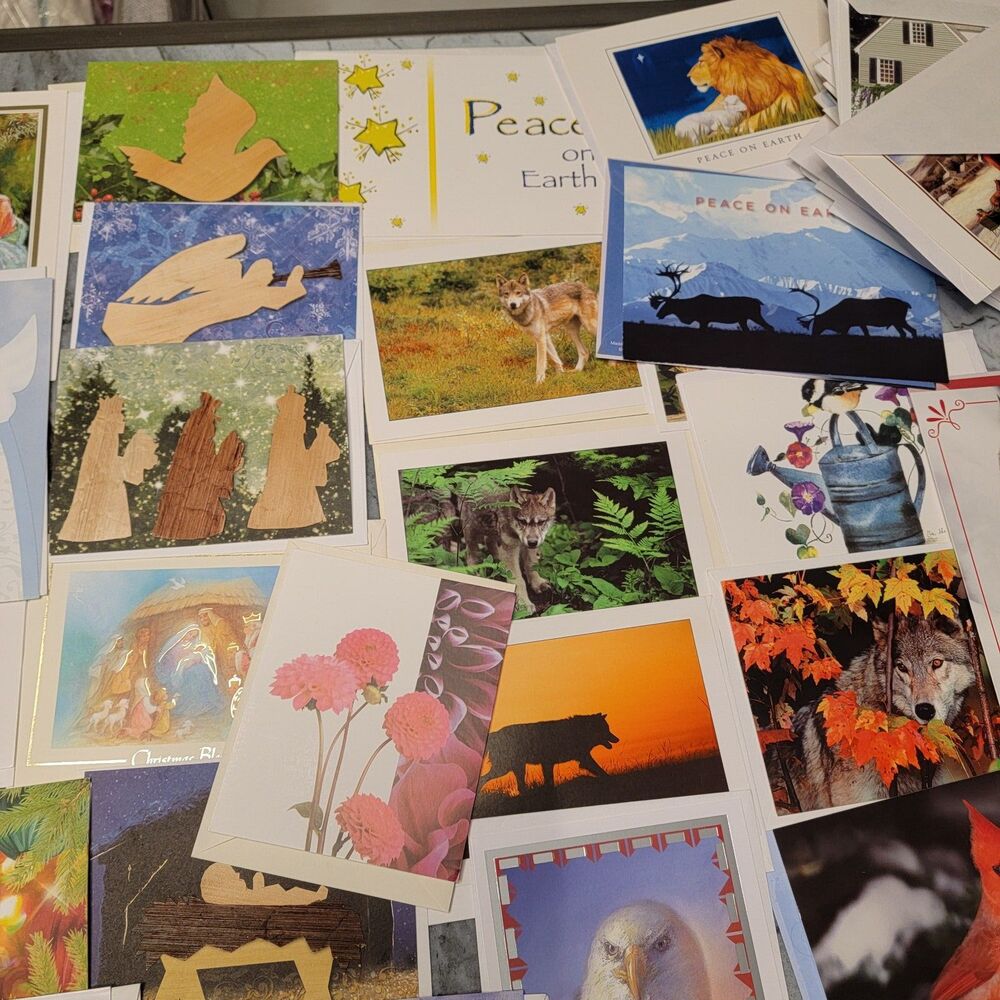 60 Assorted Christmas and Blank Greeting Cards with Envelopes